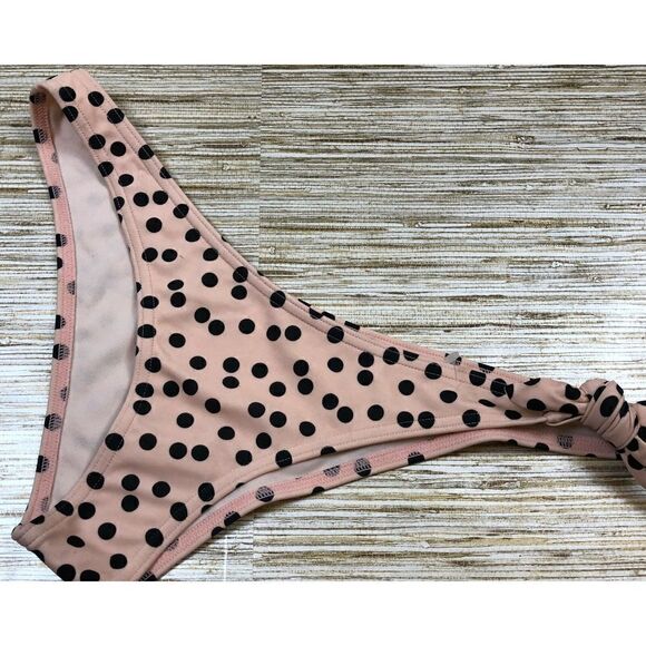 I-36 Topshop side tie Bikini Bottom PINK BLACK POLKA DOT size 10 nwot - Picture 1 of 1